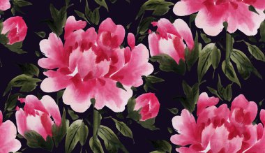 Suluboya çiçek deseni