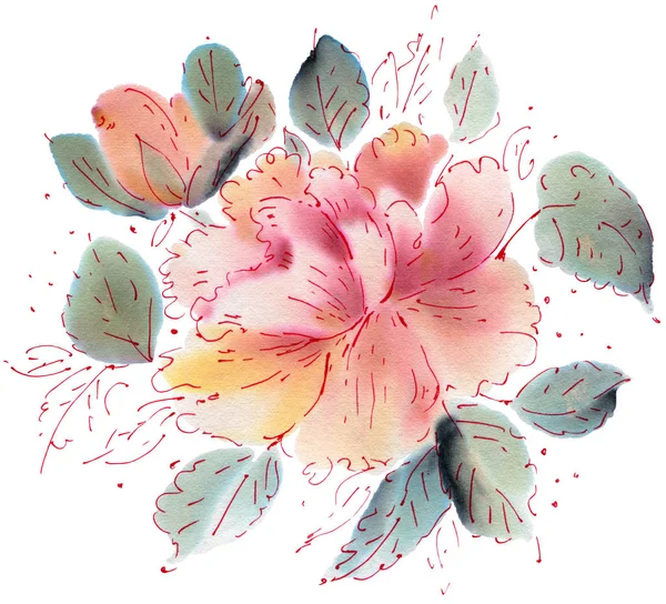 Watercolor flowers pattern — Stock Photo, Image