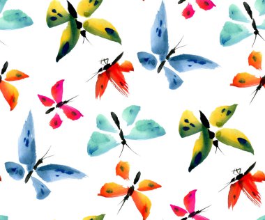 Kelebekler seamless modeli