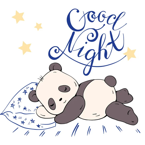 可爱的小睡熊猫 — 图库矢量图片