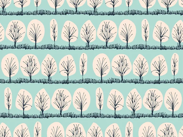 Nahtloses Muster mit Winterbäumen — Stockvektor