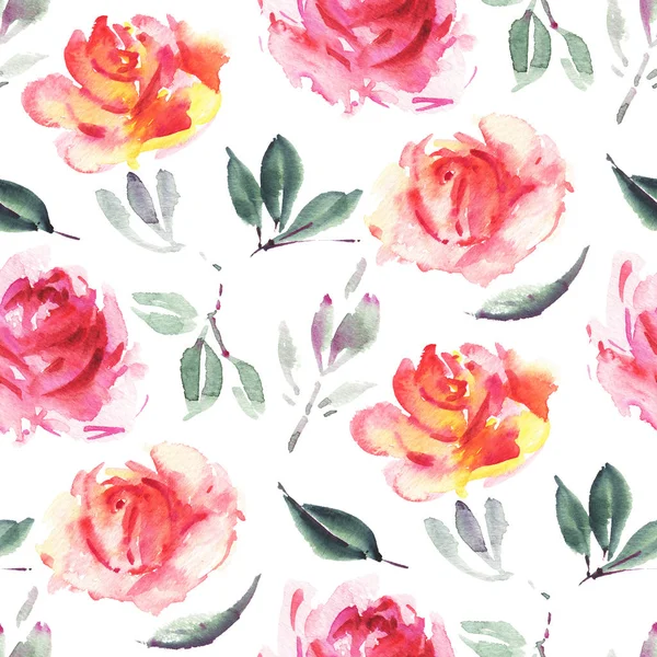 Watercolor flowers pattern — Stock Photo, Image