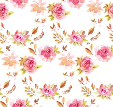 Suluboya gül deseni 