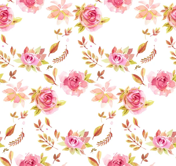 Aquarel rozen patroon — Stockfoto
