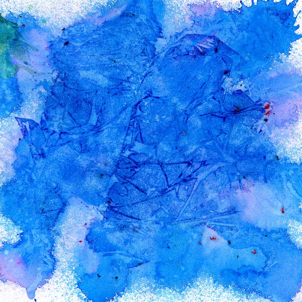 Fondo Acuarela Azul Brillante Ilustración Dibujada Mano — Foto de Stock