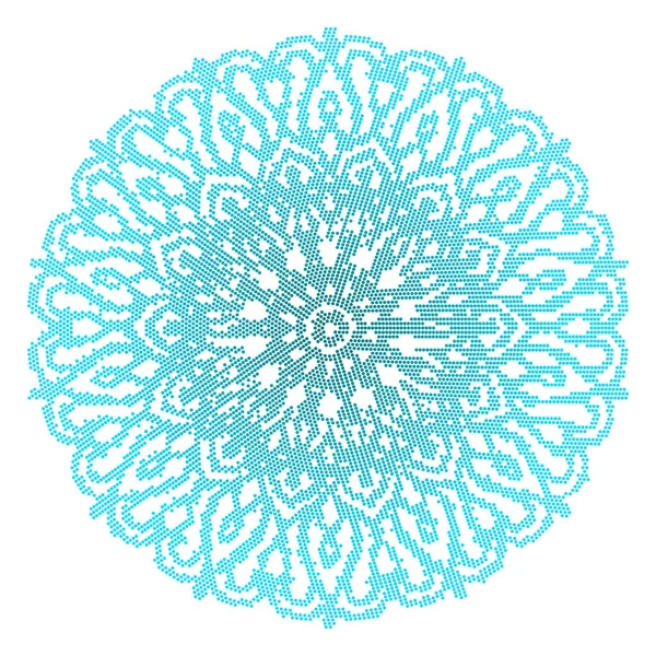 Mandala Blu Isolato Sfondo Bianco Illustrazione Disegnata Mano Vettore — Vettoriale Stock