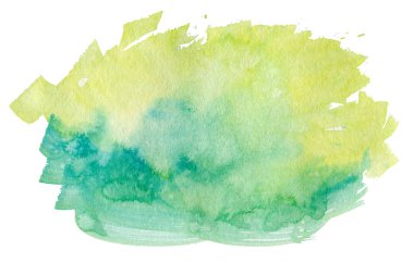 Yeşil suluboya nokta, izole bir beyaz arka plan üzerinde. 