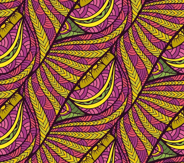 Padrão Sem Costura Abstrato Estilo Doodle Ilustração Vetorial — Vetor de Stock