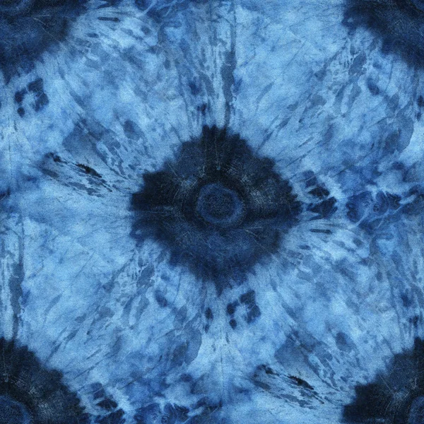 Sömlös Tie Dye Mönster Indigo Färg Vitt Siden Handmålning Tyger — Stockfoto