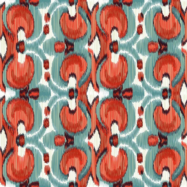 Patrón Ikat Sin Costuras Fondo Abstracto Para Diseño Textil Papel — Vector de stock