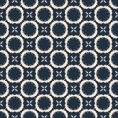 Siyah ve beyaz çiçek ve geometrik süsleme bir retro tarzı ile seamless modeli. Vektör çizim