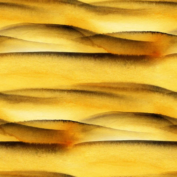 Patrón Sin Costura Abstracto Con Manchas Acuarela Amarillas Negras Ilustración —  Fotos de Stock