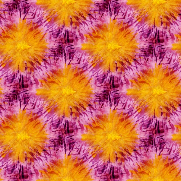 Seamless Tie Dye Pattern Brown Orange Color White Silk Hand — Stock Photo, Image