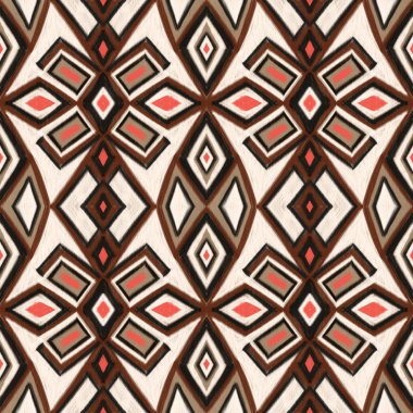 Modelleştirilmiş etnik kalıplı kusursuz bir model. El çizimi illüstrasyon.