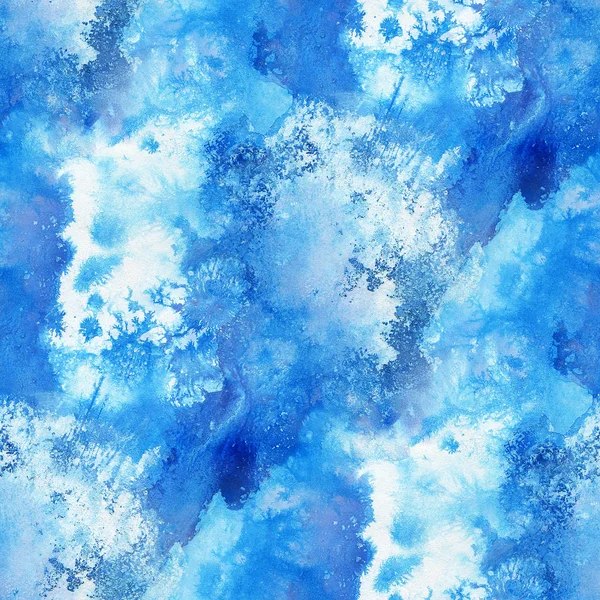 Modrobílý Bezešvý Vzor Akrylovou Malbou Ručně Kreslená Ilustrace — Stock fotografie