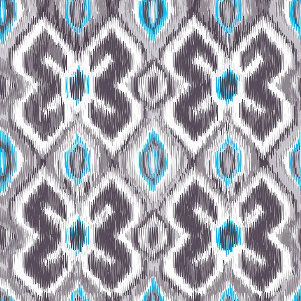 无缝隙Ikat模式 纺织品设计 表面纹理 包装纸的背景 — 图库矢量图片