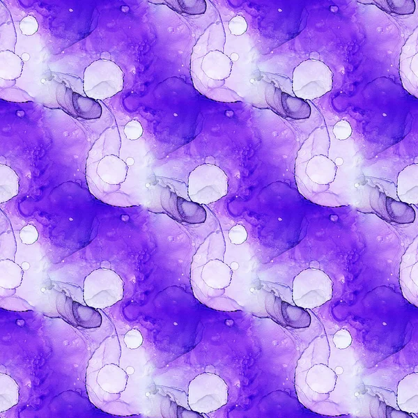 Light Abstract Background Transparent Alcohol Ink Spots Seamless Pattern Hand — Stock Photo, Image