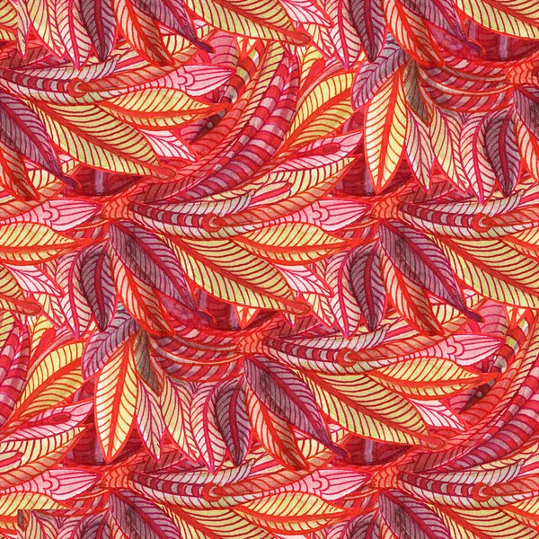 Sömlöst Mönster Med Flerfärgad Paisley Tryck Akvarell Illustration — Stockfoto
