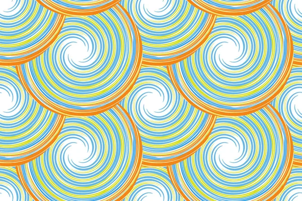 Абстрактный Бесшовный Рисунок Кругами Спиралями Векторная Иллюстрация — стоковый вектор