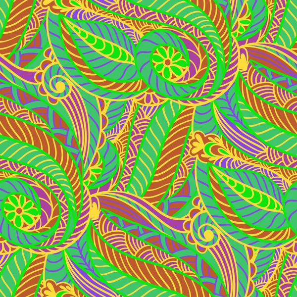 Padrão Sem Costura Com Impressão Paisley Multicolor Ilustração Vetorial — Vetor de Stock