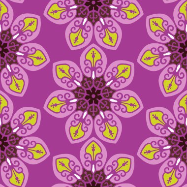 Dekoratif daireler ve mandala tarzında kusursuz desenler. Vektör illüstrasyonu.