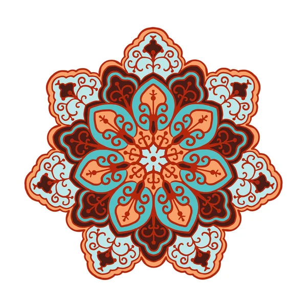 Mandala Multicolor Aislado Sobre Fondo Blanco Ilustración Hecha Mano Vector — Vector de stock