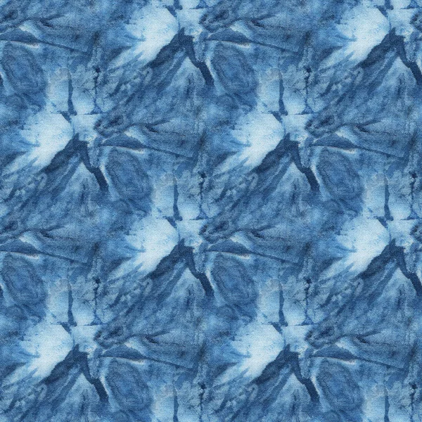 Sömlös Tie Dye Mönster Indigo Färg Vitt Siden Handmålning Tyger — Stockfoto