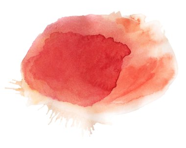 Beyaz arka planda izole edilmiş suluboya lekesi. El çizimi illüstrasyon. 