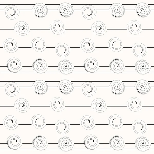 Geometrisches Nahtloses Muster Mit Streifen Und Spiralen Vektorillustration — Stockvektor