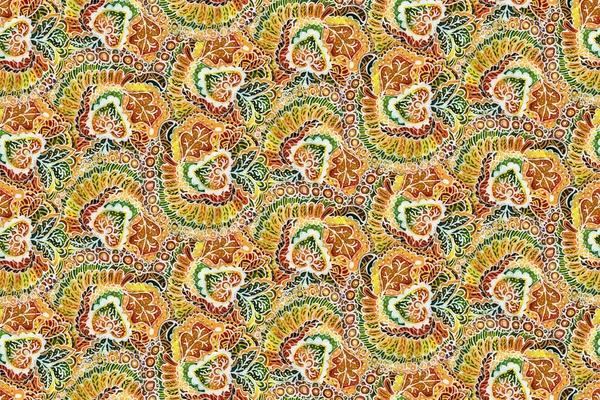 Intricate Batik Pattern Texture Fabric Seamless Pattern Hand Drawn Illustration — Stock Photo, Image