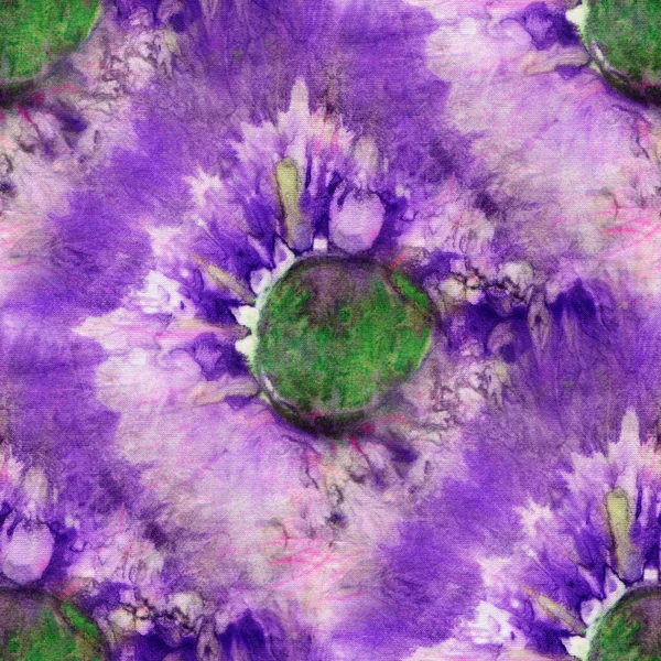 Seamless Tie Dye Pattern Purple Color White Silk Hand Painting — Stock Photo, Image