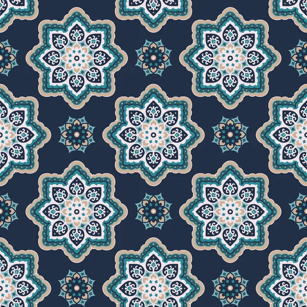 Padrão Sem Costura Com Círculos Decorativos Estilo Uma Mandala Ilustração — Vetor de Stock