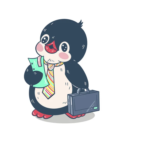 ภาพประกอบฤด หนาว การ นตลกเพนกว นคนงานส กงานเพนกว เวกเตอร — ภาพเวกเตอร์สต็อก