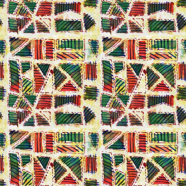 Batik Geometrycznym Wzorem Płynny Wzór — Zdjęcie stockowe