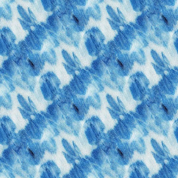 Sömlös Tie Dye Mönster Indigo Färg Vitt Siden Handmålning Tyger — Stockfoto