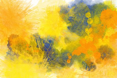 Renkli lekeli suluboya arkaplan. El çizimi illüstrasyon.