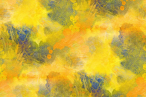 Padrão Sem Costura Abstrato Com Manchas Aquarela Amarelas Ilustração Desenhada — Fotografia de Stock