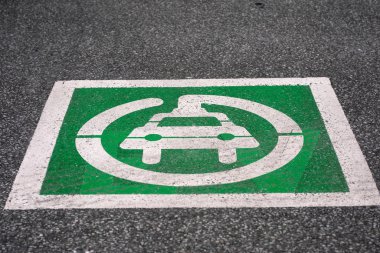 Electric Vehicle Charging Station Parking Lot Symbol in Lasalle Ontario Canada