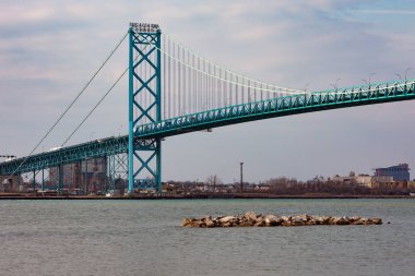 Windsor Ontario 'dan Büyükelçi Köprüsü Uluslararası Sınır Geçişi