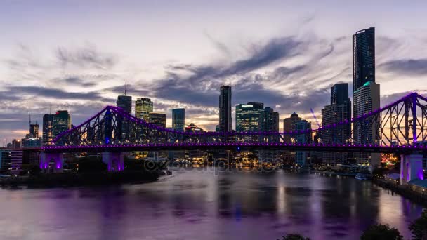 Brisbane city with Story Bridge — Stock Video