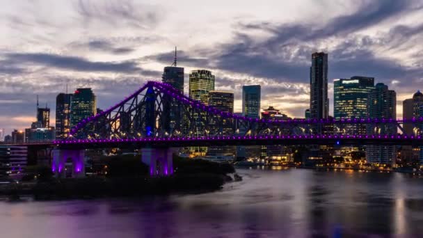 Brisbane şehir hikaye Bridge ile — Stok video