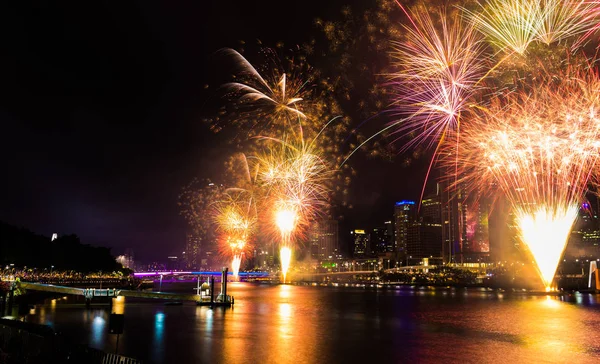 New Year fireworks at Southban — Stock Photo, Image