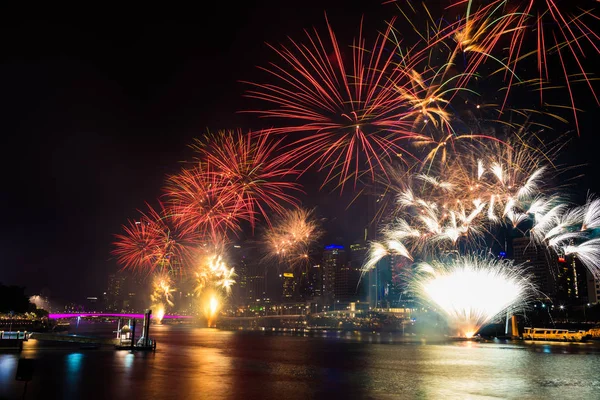 New Year fireworks at Southban — Stock Photo, Image