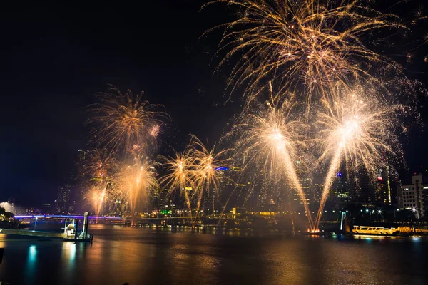 New Year fireworks at Southban — Stock Photo, Image