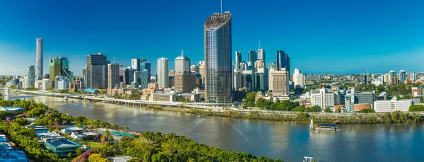 Imagen areal panorámica del CBD de Brisbane — Foto de Stock