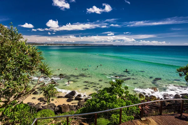 Coolangatta beach i zatokę Rainbow — Zdjęcie stockowe