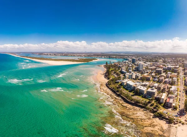 Légi drón panoráma kép óceán hullámok a Kings Beach, Ca — Stock Fotó