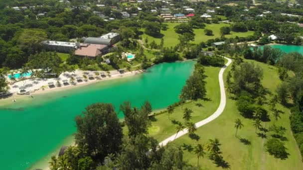 Port Vila Vanuatu April 2019 Drohnenaufnahme Des Feriengasthauses Resort Vanuatu — Stockvideo