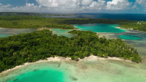 瓦努阿图埃弗特岛 维拉港 小岛的Drone视图 — 图库视频影像