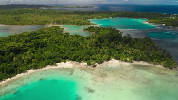 Küçük Adaların Insansız Hava Aracı Görüntüsü Efate Adası Vanuatu Port — Stok video